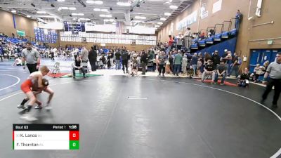 70 lbs 5th Place Match - Kysen Lance, Uintah Jr High Wrestling vs Ford Thornton, Wasatch