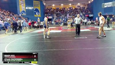 165 lbs Champ. Round 1 - Ethan MacDonnell, Delaware Military Academy vs Brady Fitz, Thomas Jefferson