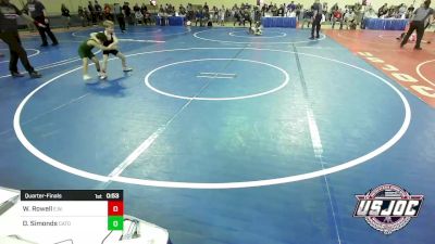 55 lbs Quarterfinal - Waylon Rowell, Elgin Wrestling vs Dominic Simonds, Catoosa Youth Wrestling