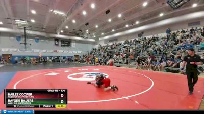 100 lbs 3rd Place Match - Raygen Bauers, Wyoming Unattached vs Hailee Cooper, Riverton USA Wrestling