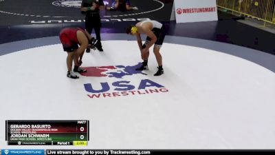 220 lbs Quarterfinal - Jordan Schwarm, Ukiah High School Wrestling vs Gerardo Basurto, Golden Valley (Bakersfield) High School Wrestling