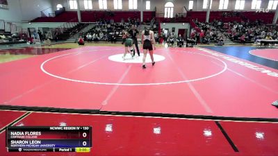 130 lbs Cons. Round 2 - Sharon Leon, Northern Michigan University vs Nadia Flores, Carthage College