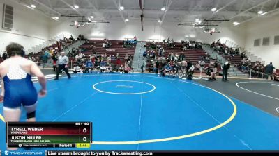 160 lbs Quarterfinal - Tyrell Weber, Wheatland vs Justin Miller, Thunder Basin High School