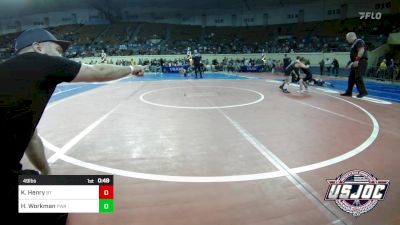 49 lbs Quarterfinal - Kristopher Henry, BullTrained vs Holden Workman, Perry Wrestling Academy