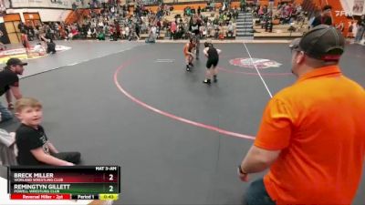 56 lbs Quarterfinal - Breck Miller, Worland Wrestling Club vs Remingtyn Gillett, Powell Wrestling Club