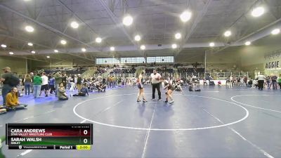 150 lbs Cons. Round 2 - Cara Andrews, Star Valley Wrestling Club vs Sarah Walsh, Nibley