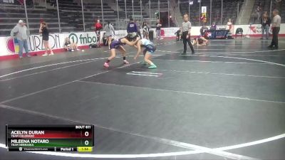 112 lbs Quarterfinal - Acelyn Duran, Team Colorado vs Mileena Notaro, Team Nebraska