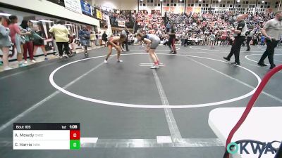 125 lbs Quarterfinal - Annabelle Mowdy, Checotah Matcats vs Corey Harris, HURRICANE WRESTLING ACADEMY