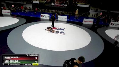 70 lbs 7th Place Match - Shane Graybill, California vs Noel Cornejo, Cougar Youth Wrestling