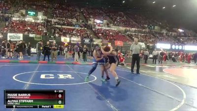 G - 235 lbs Quarterfinal - Maisie Barrus, Custer/Hysham Girls vs Aliyah Stiffarm, Havre Girls