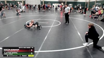 46 lbs Cons. Round 3 - Boston Robinson, Elm Creek Wrestling Club vs Clayton Dostal, Howells-Dodge