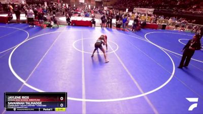 125 lbs Champ. Round 2 - Jaylene Rios, Edison High School Wrestling vs Savannah Talmadge, Community Youth Center - Concord Campus Wrestling