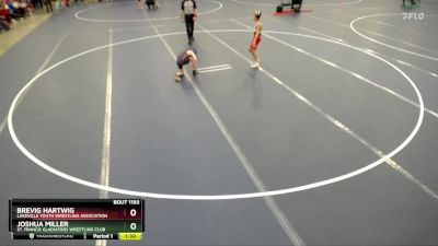 Quarterfinal - Joshua Miller, St. Francis Gladiators Wrestling Club vs Brevig Hartwig, Lakeville Youth Wrestling Association