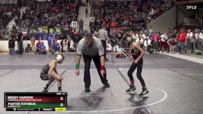 52 lbs Quarterfinal - Brody Harmon, Lawrence Elite Wrestling Club vs Porter Rathbun, Garden City