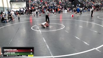 51-55 lbs Cons. Round 2 - Lauren Barg, Norfolk Jr. Wrestling Club vs Samantha Ham, WWC Predator Wrestling