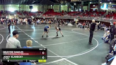 82 lbs Cons. Semi - Josey Klanecky, St. Paul vs Brayzee Rawles, Gordon Rushville Jr. Wrestling