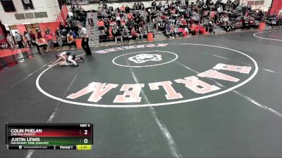 113 lbs Cons. Round 2 - JUSTIN LEWIS, Machesney Park (HARLEM) vs Colin Phelan, Chicago (MARIST)