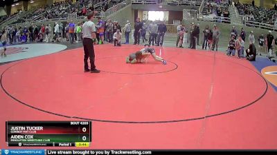 77 lbs Cons. Round 2 - Aiden Cox, Pendleton Wrestling Club vs Justin Tucker, Cowboy Mat Club