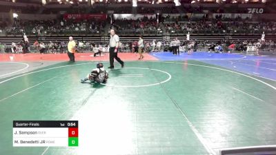 65 lbs Quarterfinal - Jordan Sampson, Overbrook vs Matthew Benedetti JR, Power Half Wrestling Academy