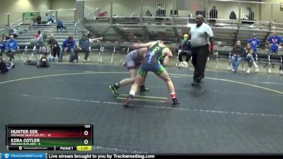 120 lbs Round 2 (6 Team) - Hunter Eek, Michigan Grappler RTC vs Ezra Ostler, Indiana Outlaws