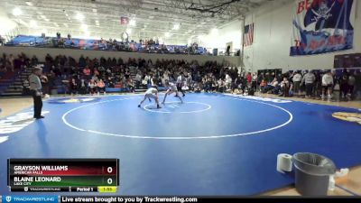 138 lbs 1st Place Match - Grayson Williams, American Falls vs Blaine Leonard, Lake City