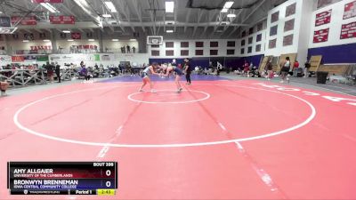 130 lbs Cons. Round 2 - Bronwyn Brenneman, Iowa Central Community College vs Amy Allgaier, University Of The Cumberlands