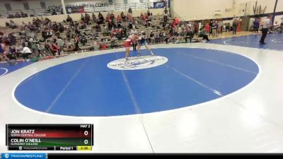 184 lbs Cons. Round 2 - Jon Kratz, North Central College vs Colin O`Neill, Elmhurst College