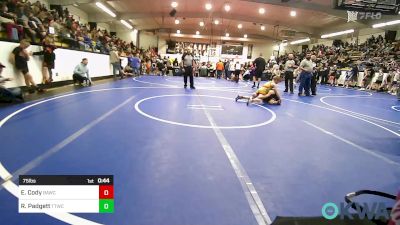 75 lbs Consolation - Easton Cody, Broken Arrow Wrestling Club vs Ryder Padgett, Team Tulsa Wrestling Club