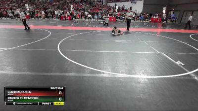 45 lbs Quarterfinal - Parker Oldenberg, B.A.M. vs Colin Kreuzer, B.A.M.