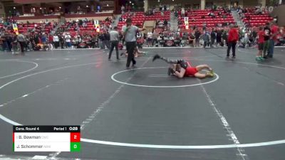 72 lbs Cons. Round 4 - Blaze Bowman, Columbus Wrestling Club vs Jaydyn Schommer, Nebraska Boyz Wrestling