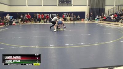 133 lbs Quarterfinal - Hunter Swedish, Washington & Jefferson vs Hunter Crouse, Thiel College