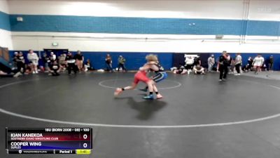 100 lbs Round 3 - Kian Kanekoa, Southern Idaho Wrestling Club vs Cooper Wing, Suples