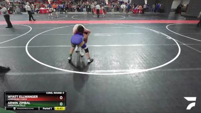 120 lbs Cons. Round 3 - Arwin Zimbal, Sheboygan Falls vs Wyatt Ellwanger, Luxemburg-Casco