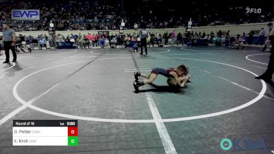 52 lbs Round Of 16 - Denver Potter, Cushing vs Elijah Kroll, Jenks Trojan Wrestling Club