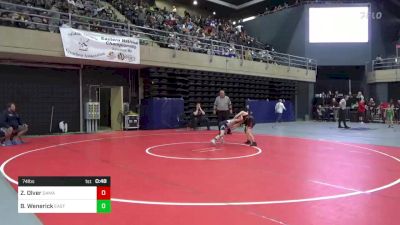 74 lbs Round Of 16 - Zavier Olver, Damascus, PA vs Braydyn Wenerick, East Freedom, PA