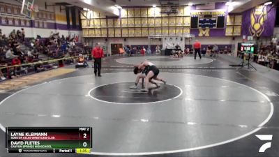 132 lbs Quarterfinal - Layne Kleimann, Sons Of Atlas Wrestling Club vs David Fletes, Canyon Springs Highschool