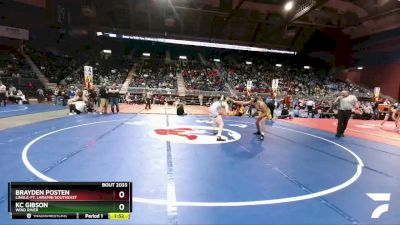 2A-132 lbs Champ. Round 1 - Brayden Posten, Lingle-Ft. Laramie/Southeast vs KC Gibson, Wind River