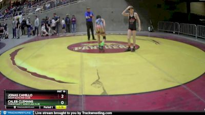 100 lbs Quarterfinal - Jonas Camillo, Salem Elite Mat Club vs Caleb Clemans, FordDynasty Wrestling Club