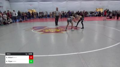 98 lbs Final - Sawyer Albert, Milroy vs Kolston Piper, Greencastle