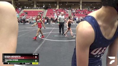 80 lbs Cons. Round 3 - Ryken Hedgpeth, Palmyra Youth Wrestling Club vs Tristen Dyess, WAR