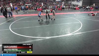 66 lbs Cons. Round 2 - Lucas Clemment, Oregon Youth Wrestling vs Grayson Kreiter, Campbellsport Youth Wrestling