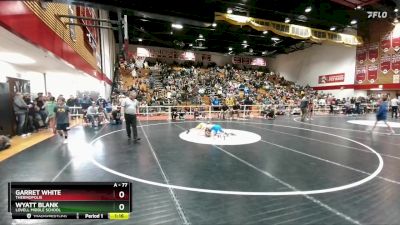 77 lbs Cons. Semi - Garret White, Thermopolis vs Wyatt Blank, Lovell Middle School