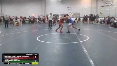 185 lbs Champ. Round 1 - Nathan Postma, St Clair vs Maximiliano Munoz-Lysius, Wrestling University-FL