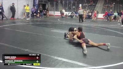 92 lbs Semifinal - Paris Soria, Team California vs Morgan Johnson, Team Wisconsin