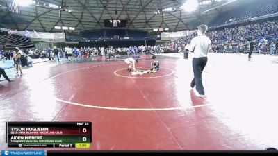 84 lbs Champ. Round 2 - Tyson Huguenin, Deer Park Ironman Wrestling Club vs Aiden Hiebert, Thunder Mountain Wrestling Club