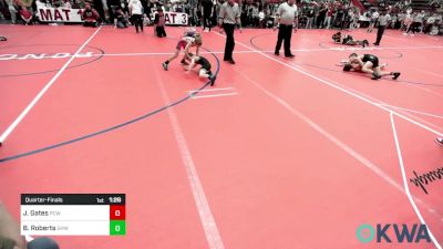 58 lbs Quarterfinal - Jax Gates, Ponca City Wildcat Wrestling vs Billy Roberts, Greater Heights Wrestling