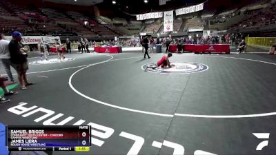 78 lbs 1st Place Match - Samuel Briggs, Community Youth Center - Concord Campus Wrestling vs James Liera, Rough House Wrestling