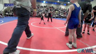 49 lbs Consi Of 8 #1 - Corbin Morrow, Wyandotte Youth Wrestling vs Peyton Landon-Giles, Vinita Kids Wrestling