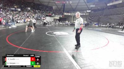 2A 285 lbs Semifinal - Zeke Luchi, Enumclaw vs Alonzo Vargas, East Valley (Spokane)