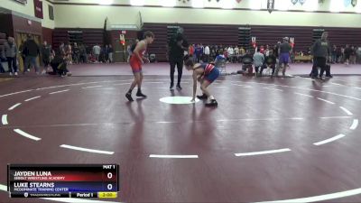 16U-8 lbs Round 1 - Jayden Luna, Sebolt Wrestling Academy vs Luke Stearns, McDominate Training Center